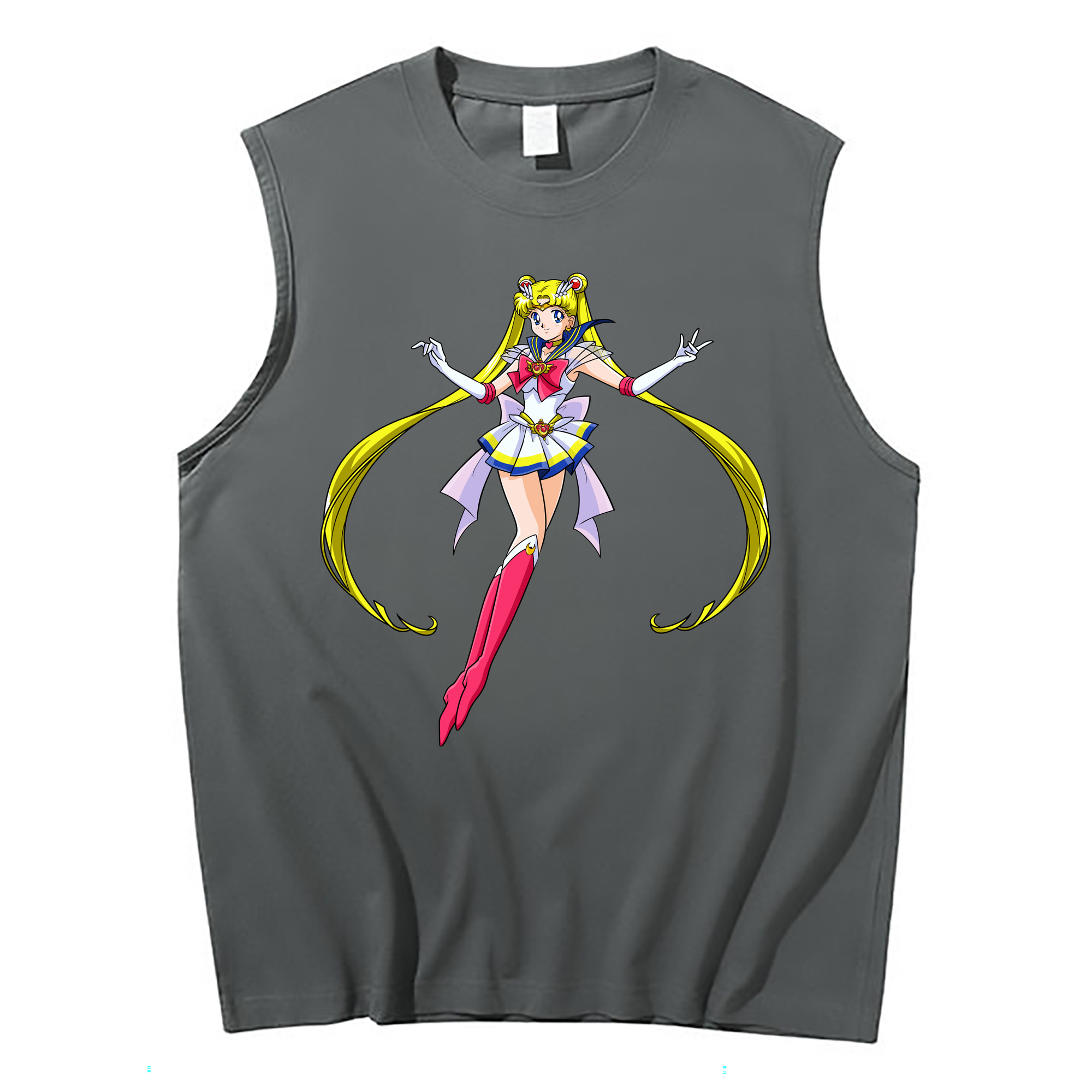 （画像用） 美少女戦士セーラームーン 月野 うさぎ つきの うさぎ Sailor Moon Tsukino Usagi コットン100％タンクトップ（フロントプリント）